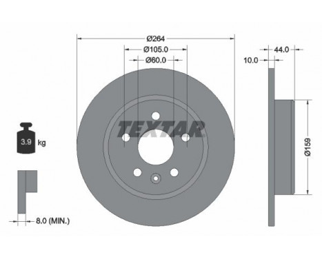 Disco de freno 92275303 Textar
