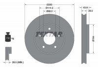 Disco de freno 92280103 Textar