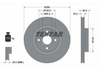 Disco de freno 92287603 Textar
