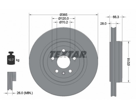 Disco de freno 92313803 Textar