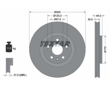 Disco de freno 92314505 Textar
