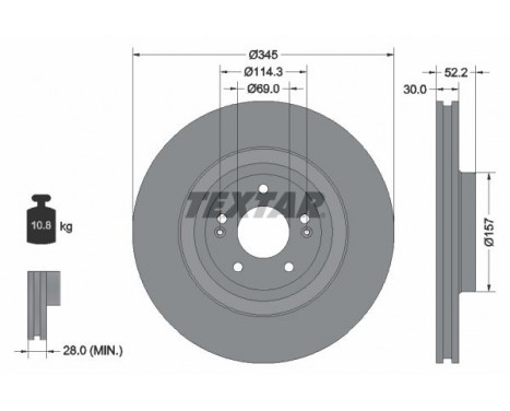 Disco de freno 92315103 Textar