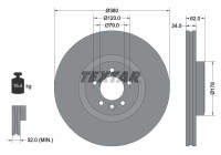 Disco de freno 92316405 Textar