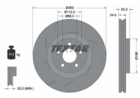 Disco de freno 92319005 Textar