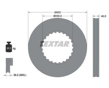 Disco de freno 93272000 Textar