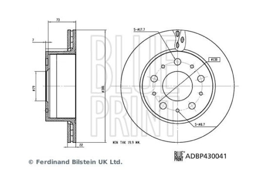 Disco de freno ADBP430041 Blue Print, Imagen 5