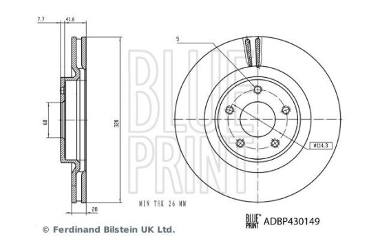 Disco de freno ADBP430149 Blue Print, Imagen 3