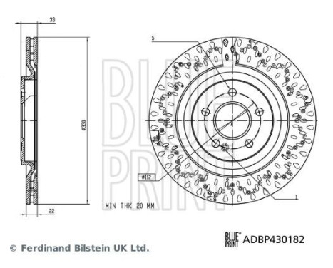 Disco de freno ADBP430182 Blue Print