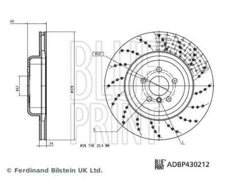 Disco de freno ADBP430212 Blue Print