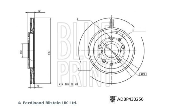 Disco de freno ADBP430256 Blue Print
