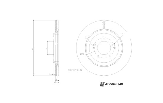 disco de freno ADG043248 Blue Print