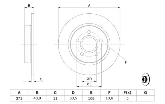 Disco de freno BD1593 Bosch, Imagen 2