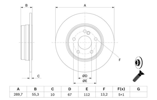 Disco de freno BD2042 Bosch