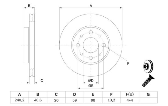 Disco de freno BD2077 Bosch