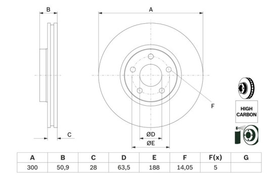 Disco de freno BD2530 Bosch, Imagen 5