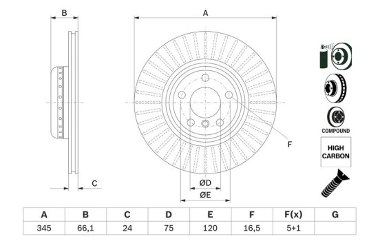 Disco de freno BD2670 Bosch, Imagen 5