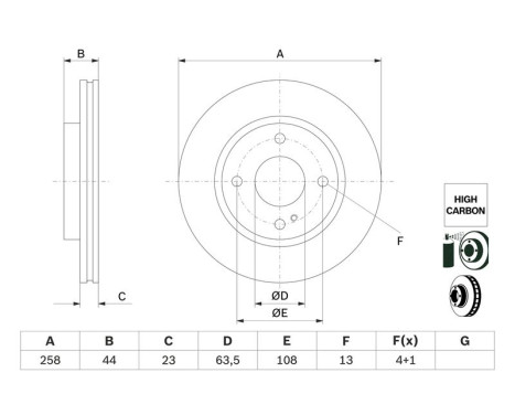 Disco de freno BD2726 Bosch
