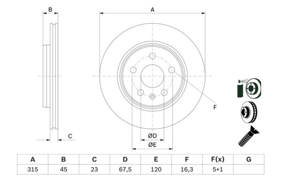 Disco de freno BD2798 Bosch