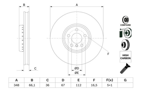 Disco de freno BD2803 Bosch