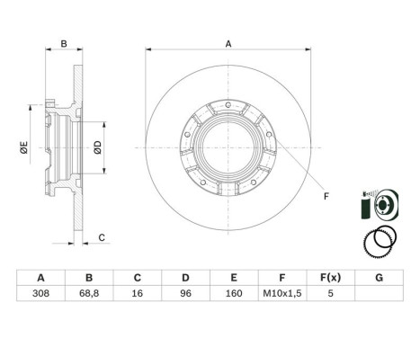 Disco de freno BD2807 Bosch