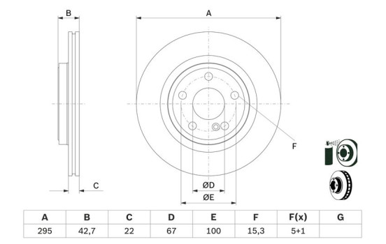 Disco de freno BD2820 Bosch