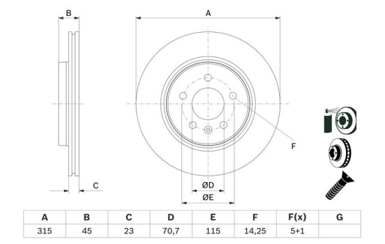 Disco de freno BD2830 Bosch
