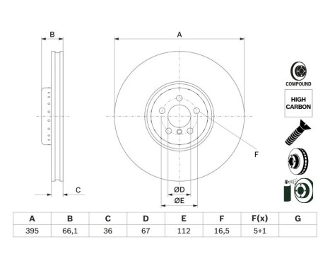 Disco de freno BD2956 Bosch