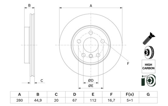 Disco de freno BD3022 Bosch