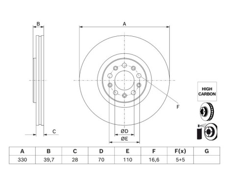 Disco de freno BD3193 Bosch