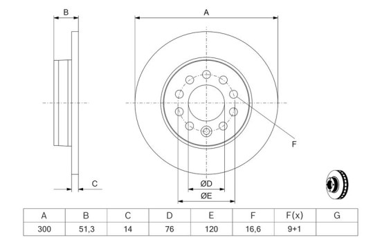Disco de freno BD3251 Bosch, Imagen 5