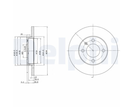 Disco de freno BG2116 Delphi