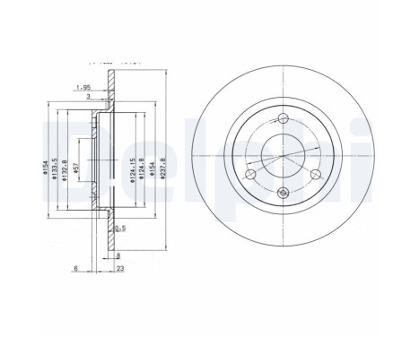 Disco de freno BG2355 Delphi