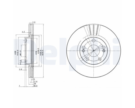 Disco de freno BG2697 Delphi