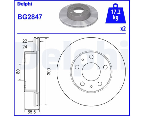 Disco de freno BG2847 Delphi