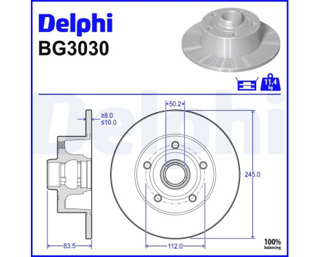 Disco de freno BG3030 Delphi