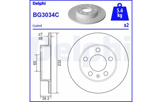 Disco de freno BG3034C Delphi, Imagen 2