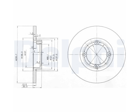 Disco de freno BG3551 Delphi