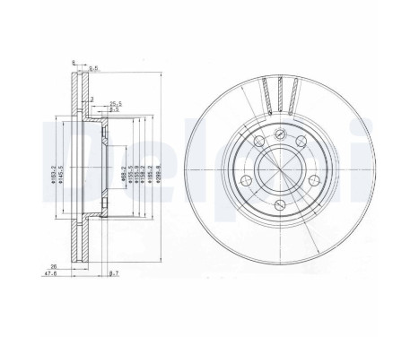 Disco de freno BG3696 Delphi