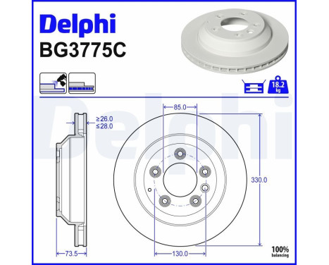 Disco de freno BG3775C Delphi