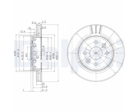 Disco de freno BG3803 Delphi
