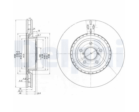 Disco de freno BG3818 Delphi