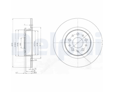 Disco de freno BG3857 Delphi
