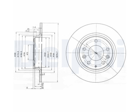 Disco de freno BG3875C Delphi