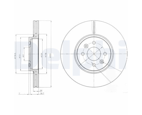 Disco de freno BG3929 Delphi
