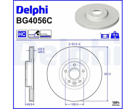 Disco de freno BG4056C Delphi