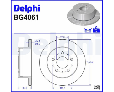 Disco de freno BG4061 Delphi