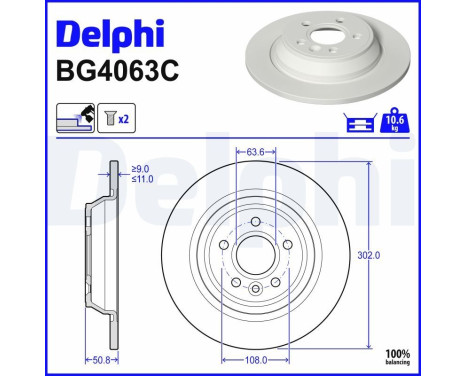Disco de freno BG4063C Delphi