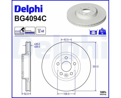 Disco de freno BG4094C Delphi