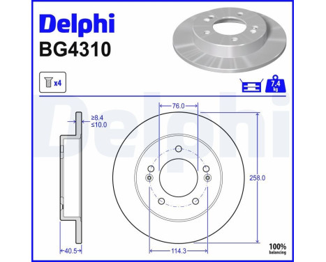 Disco de freno BG4310 Delphi