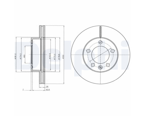 Disco de freno BG4328 Delphi